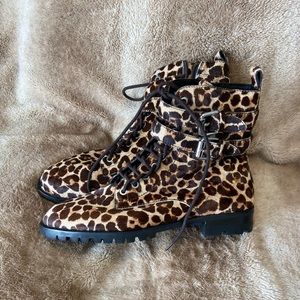 Rebecca Minkoff animal print boots Size 11